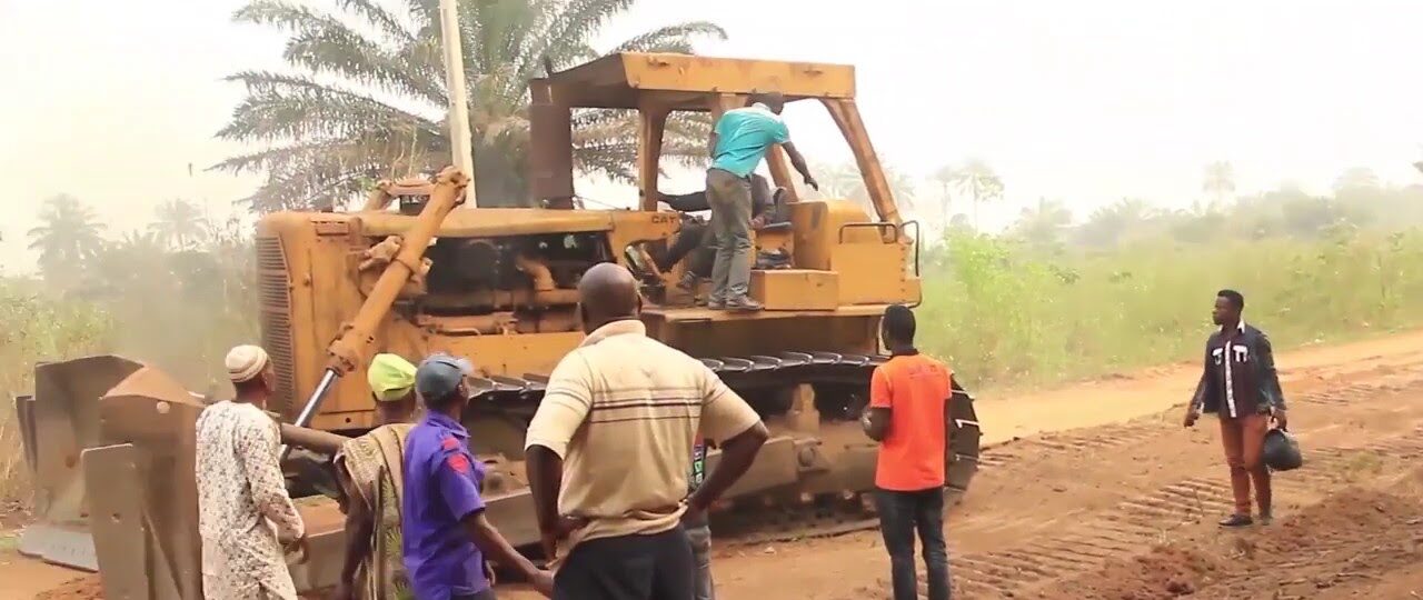 Land clearing with a bulldozer at Lashone Estate, Agbara Phase 1